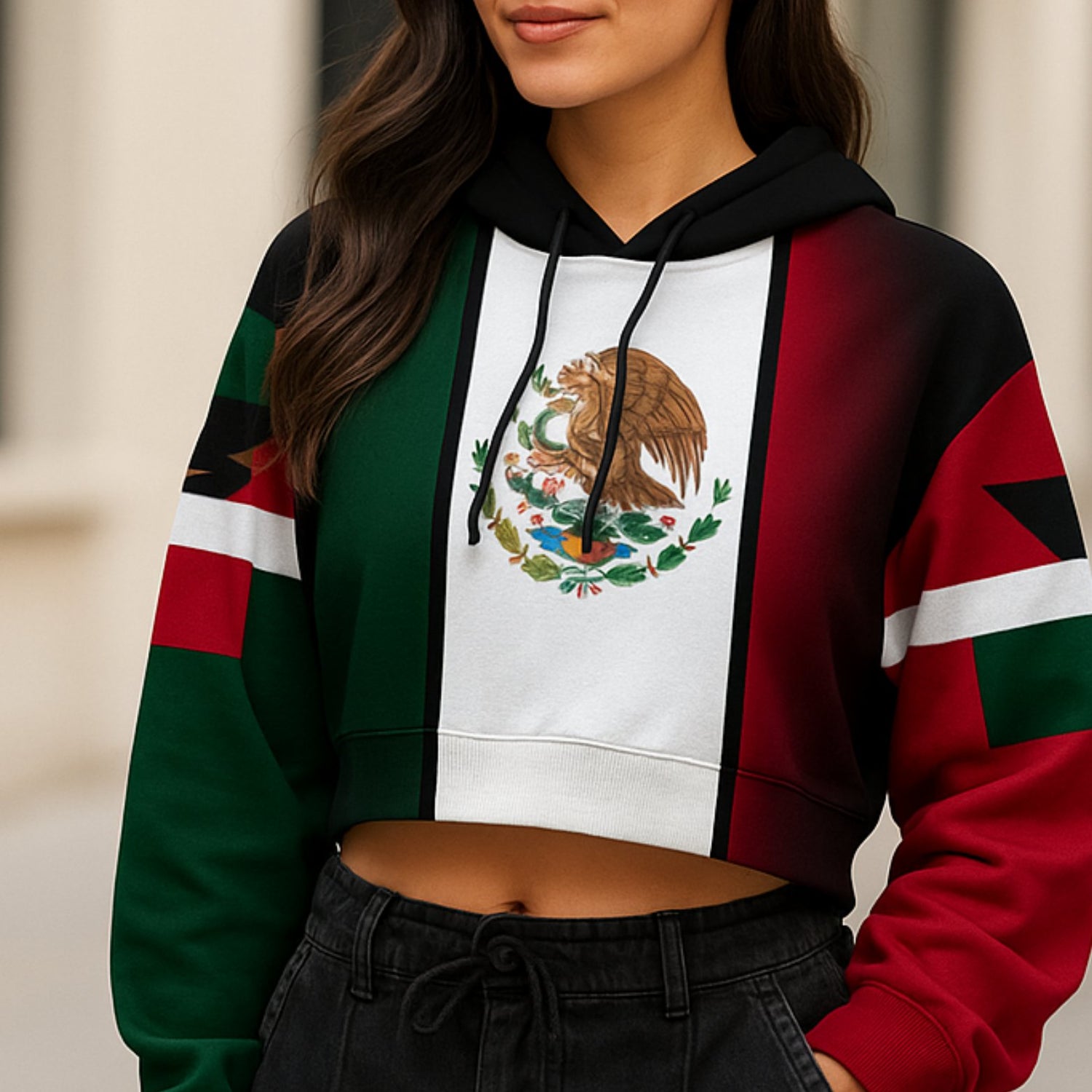 Anti Trump Crop Top Hoodie FDT Mexico