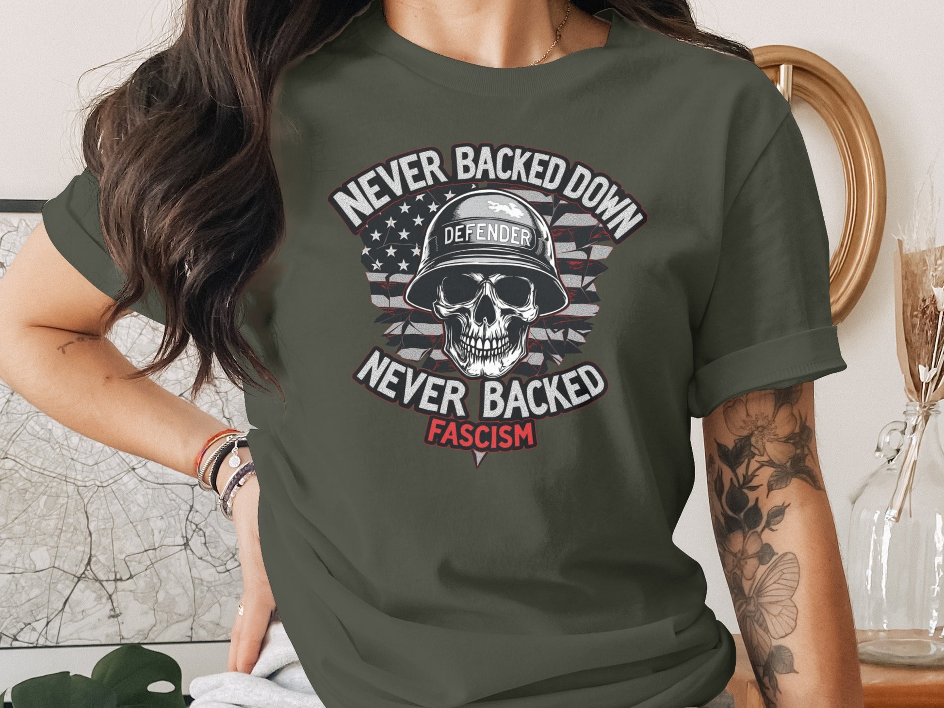 Never Backed Down Never Backed Fascism T-shirt