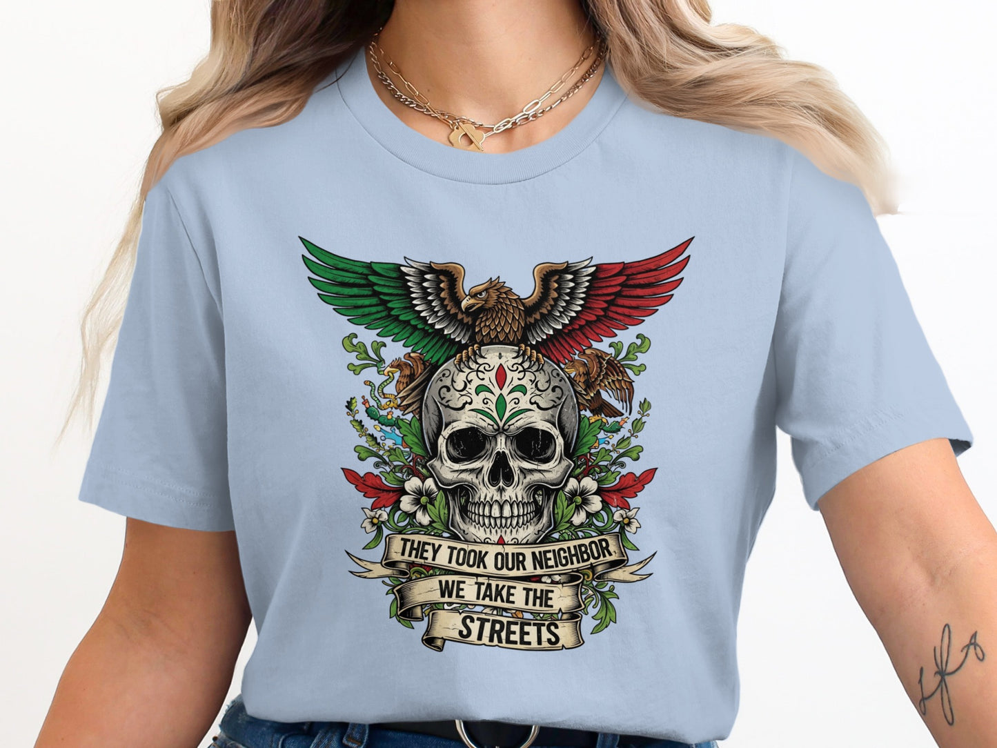 Bold Eagle Skull Design Statement T-Shirt product type
