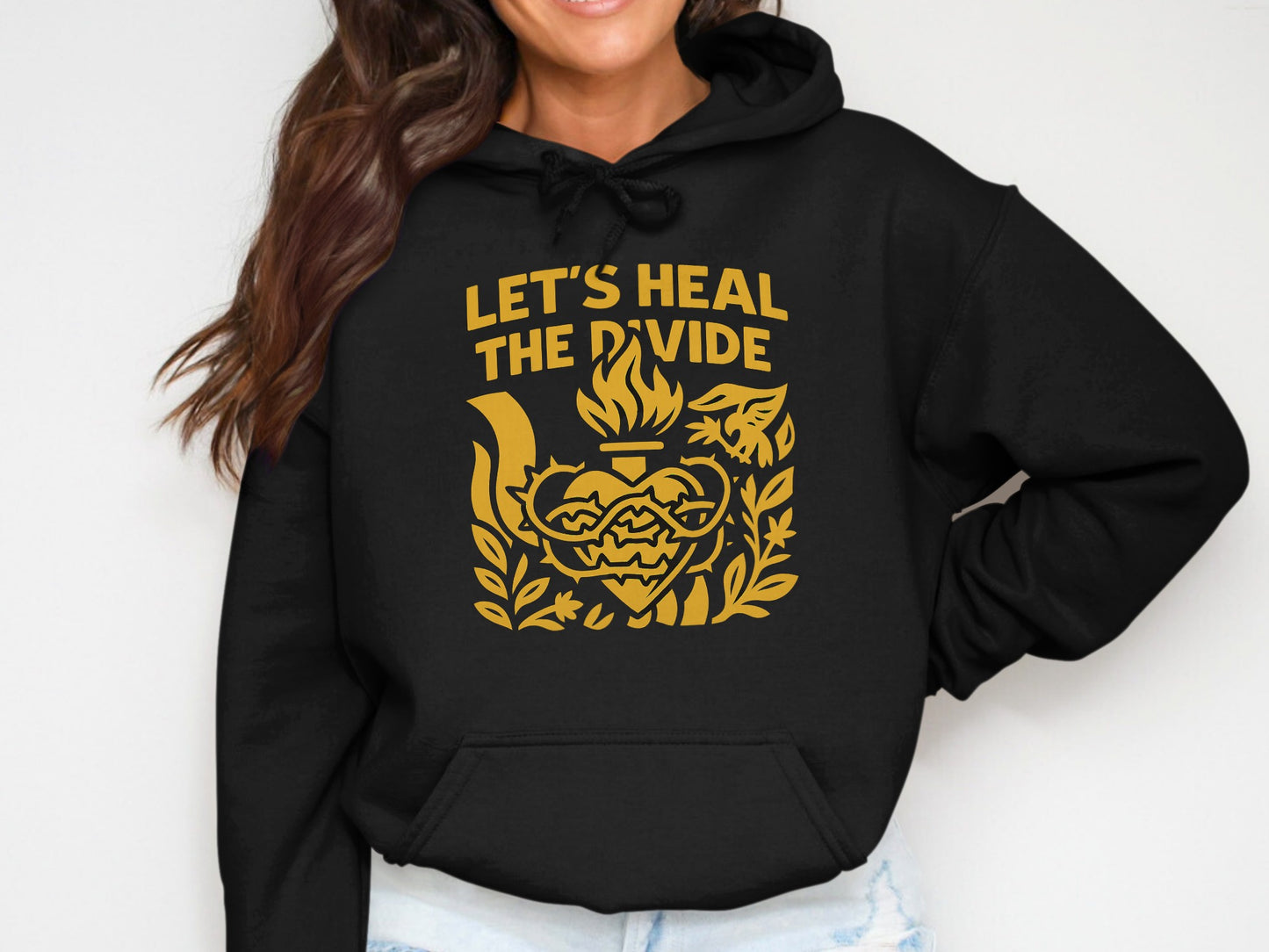 Let's Heal The Divide Black Hooded Sweatshirt product