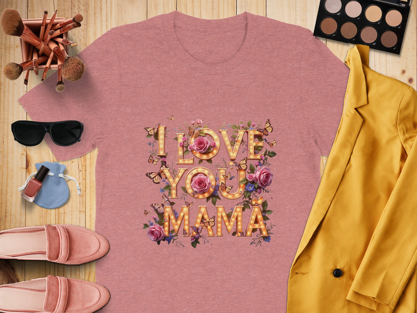 I Love You Mama Floral Design Graphic Tee product