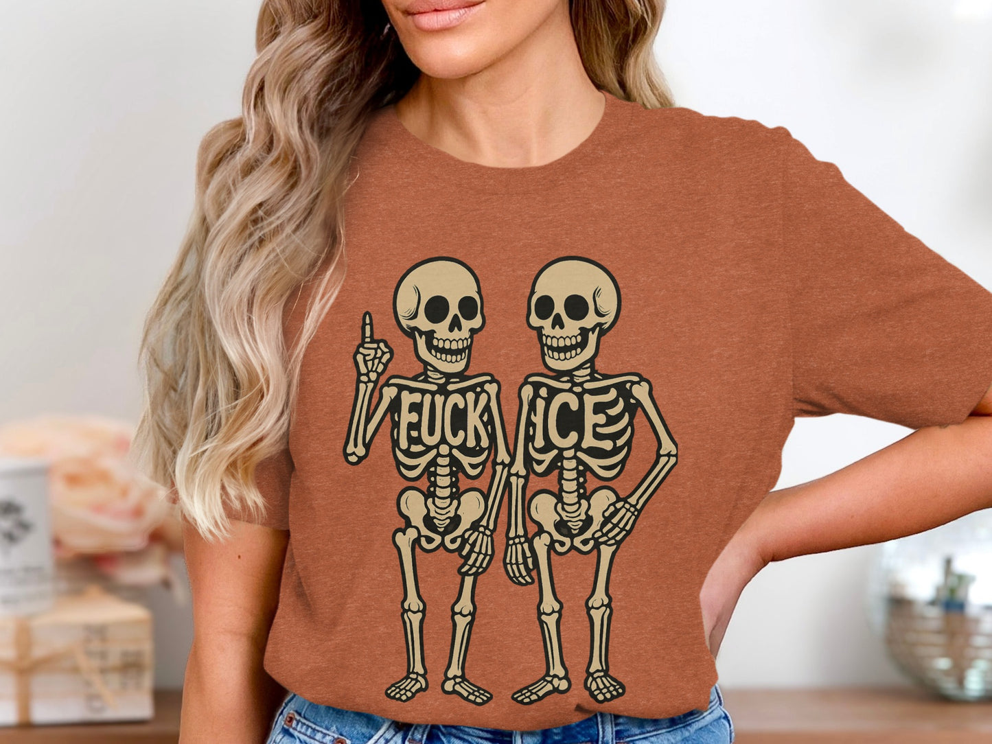 Humorous Skeletons Graphic Tee Shirt Product