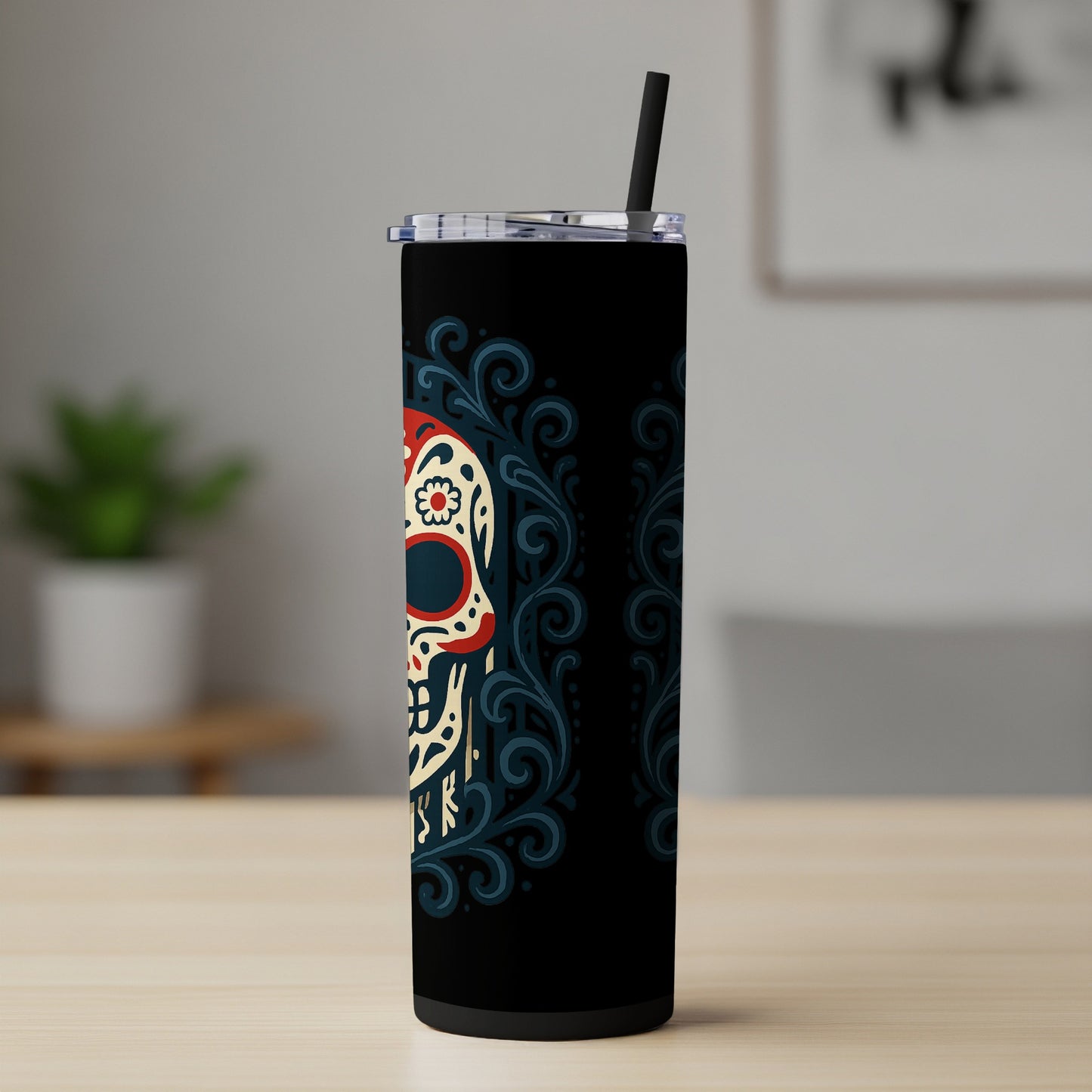 Vibrant Skull Design Insulated Tumbler product