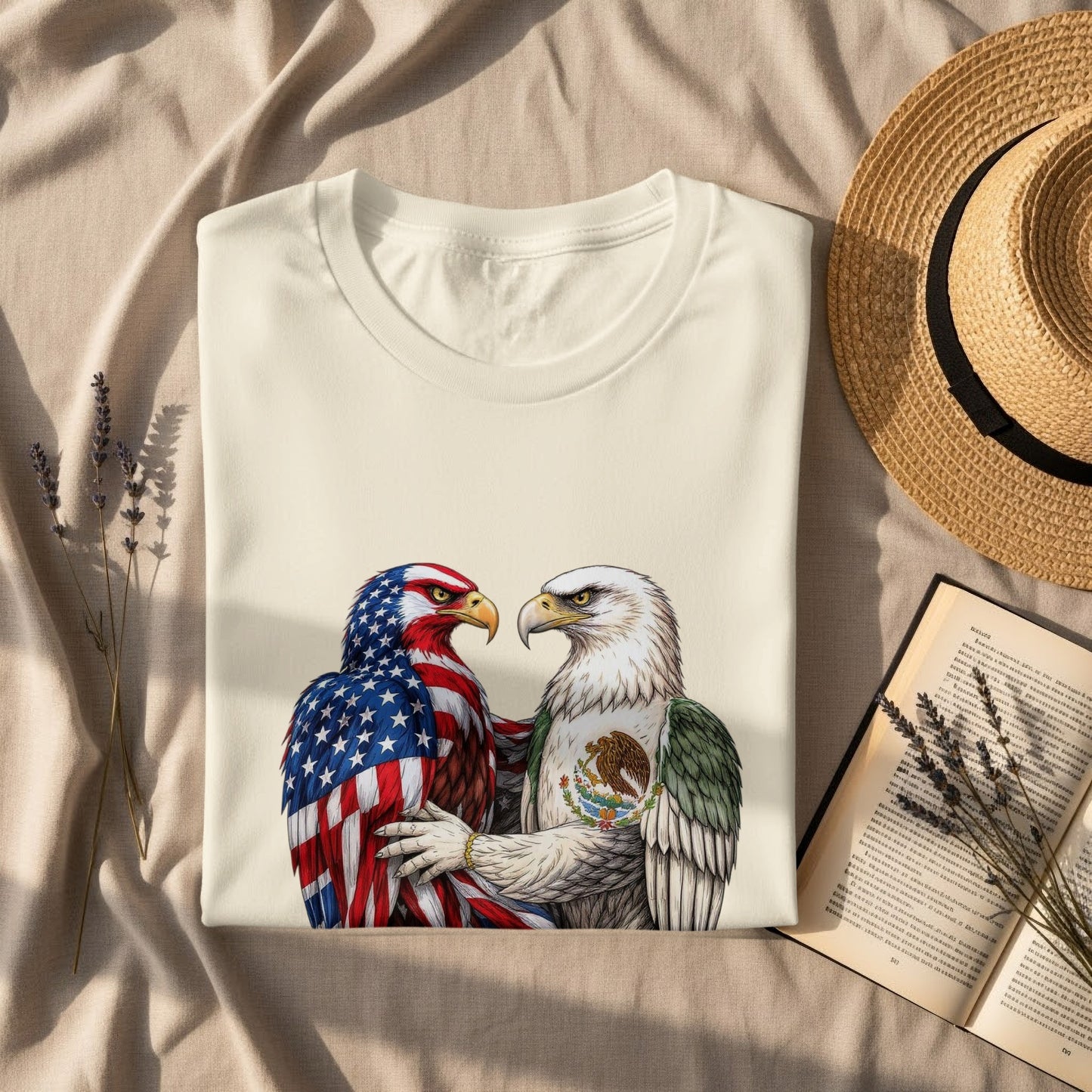 Patriotic Eagles Embracing Art Graphic Tee product