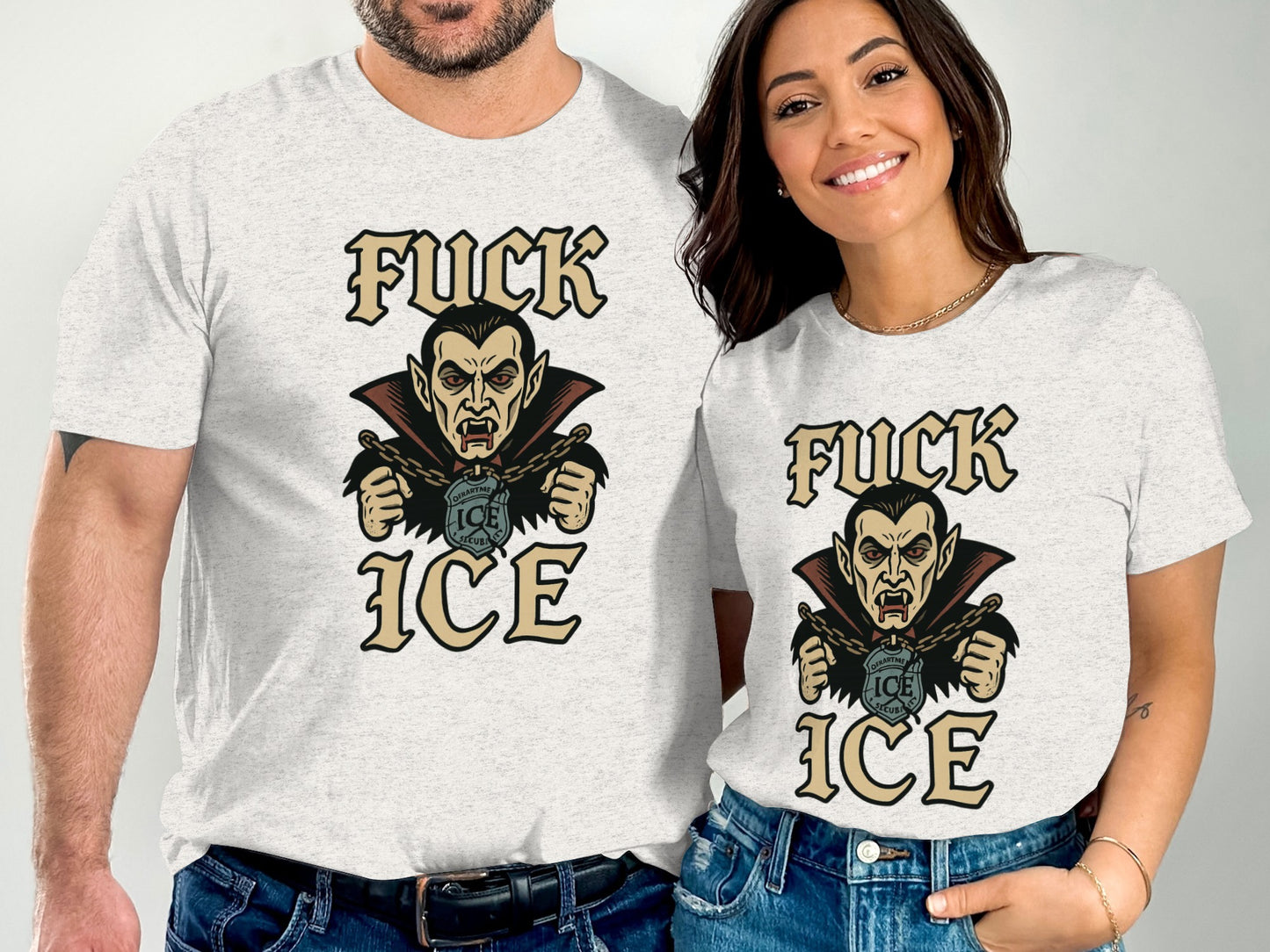 Unique Vampire Design Anti-ICE Graphic Tee Shirt product