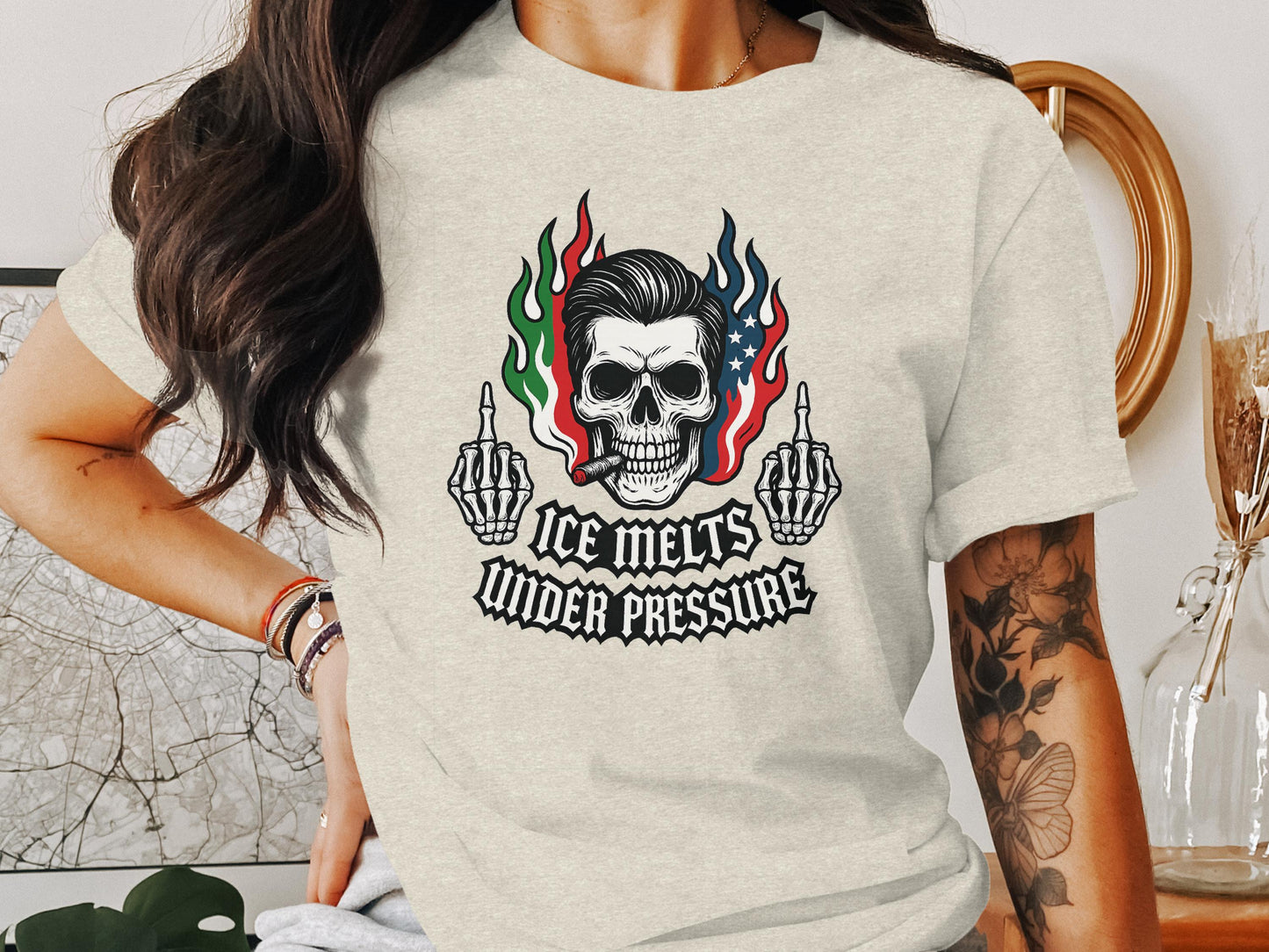 Bold Ice Melts Under Pressure Skull Graphic T-shirt product