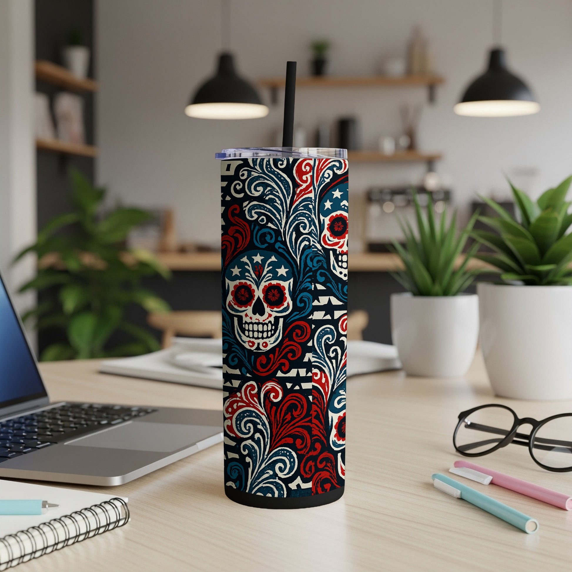 Decorative Skull Pattern Coffee Tumbler product