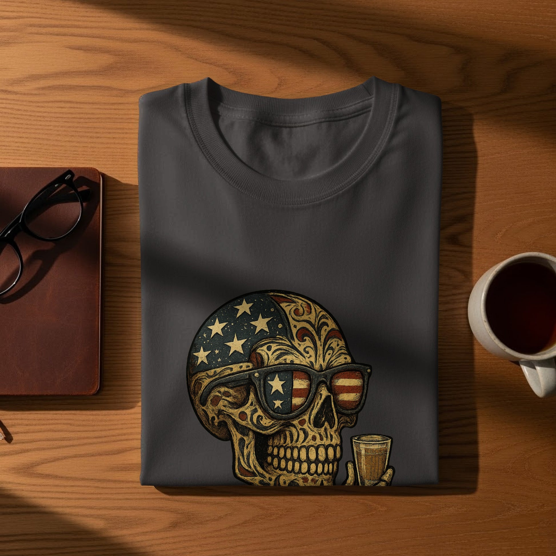 Patriotic Skull with Sunglasses Graphic Shirt product