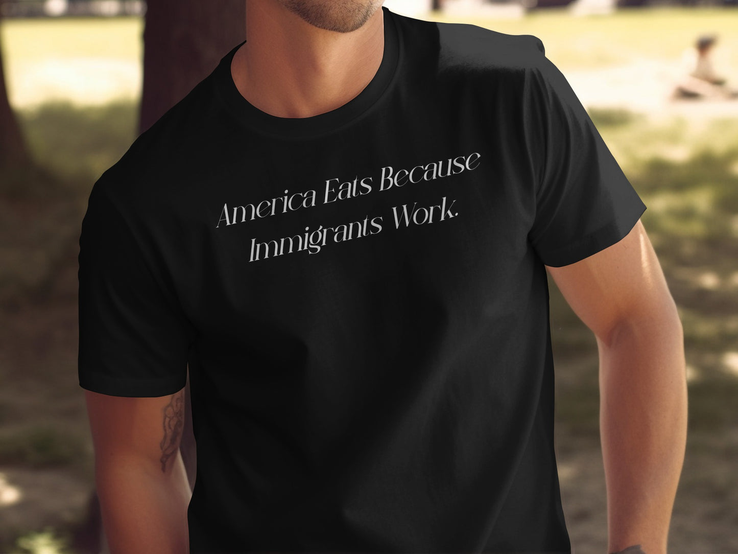 America Eats Because Immigrants Work T-shirt product