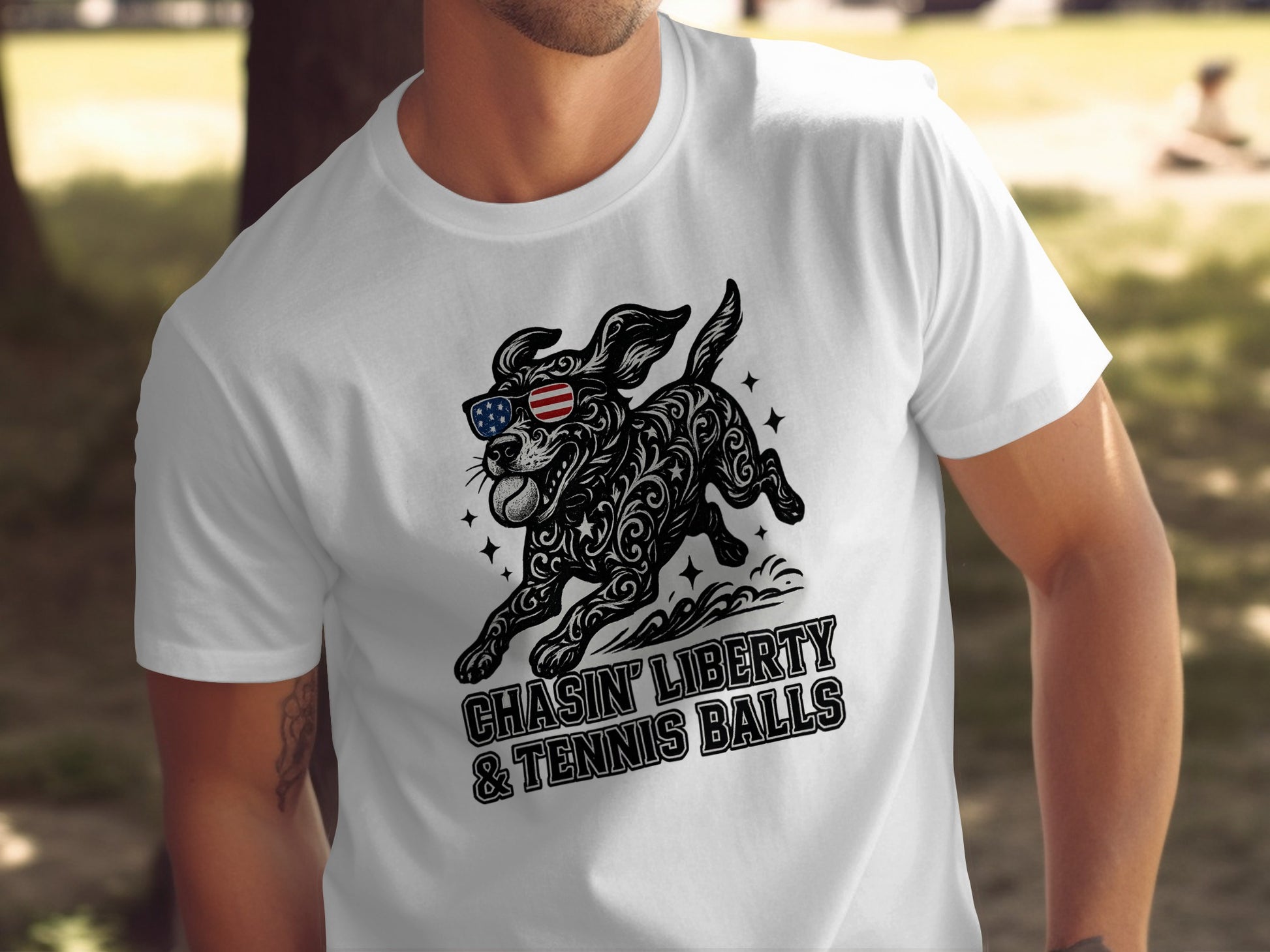 Chasin' Liberty and Tennis Balls Graphic Tee product type