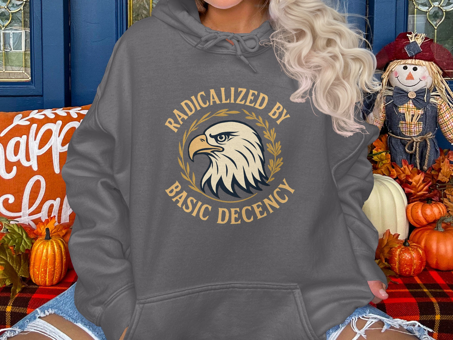 Radicalized by Basic Decency Eagle Hoodie product type