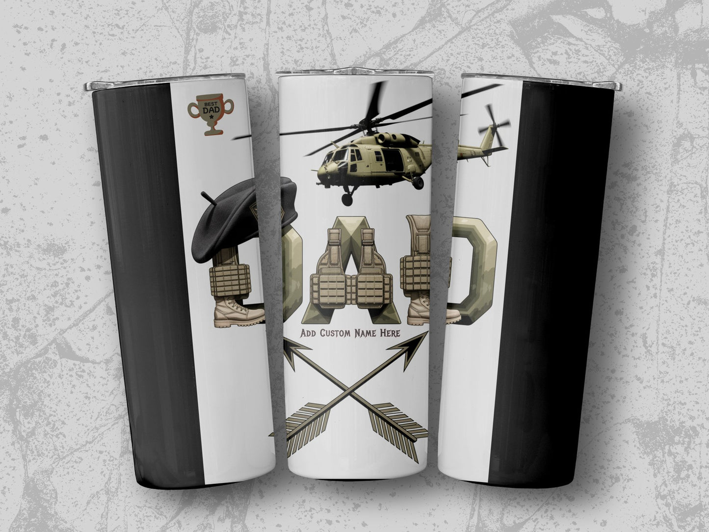 Military Dad Customizable Tumbler with Helicopter product type
