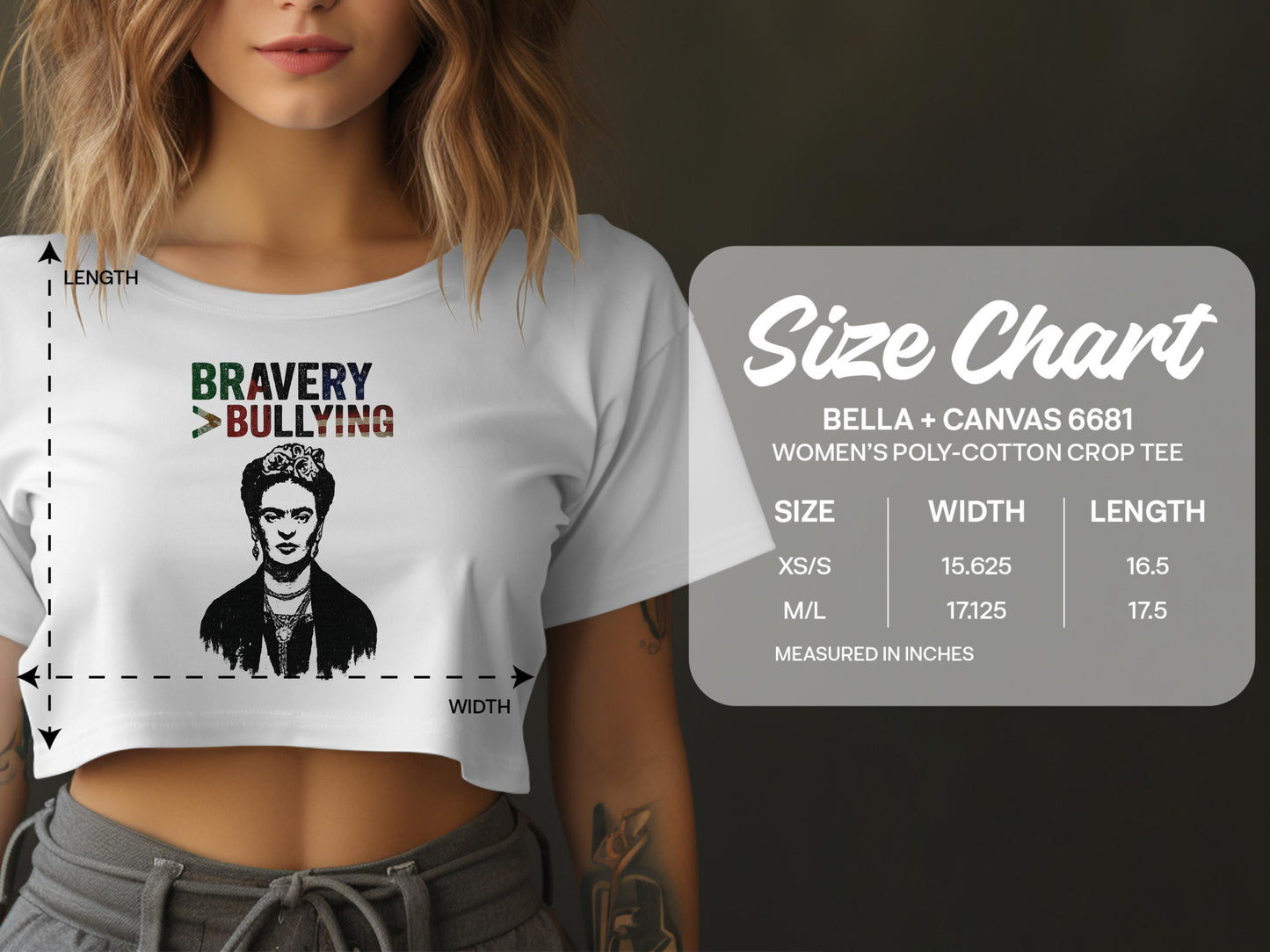 Bravery Over Bullying Bella Canvas 6681 Crop Tee product type