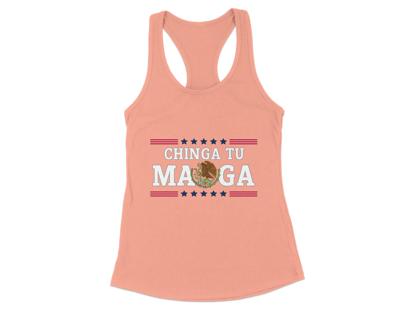 Chinga Tu MAGA Racerback Tank Top Patriotic Statement product