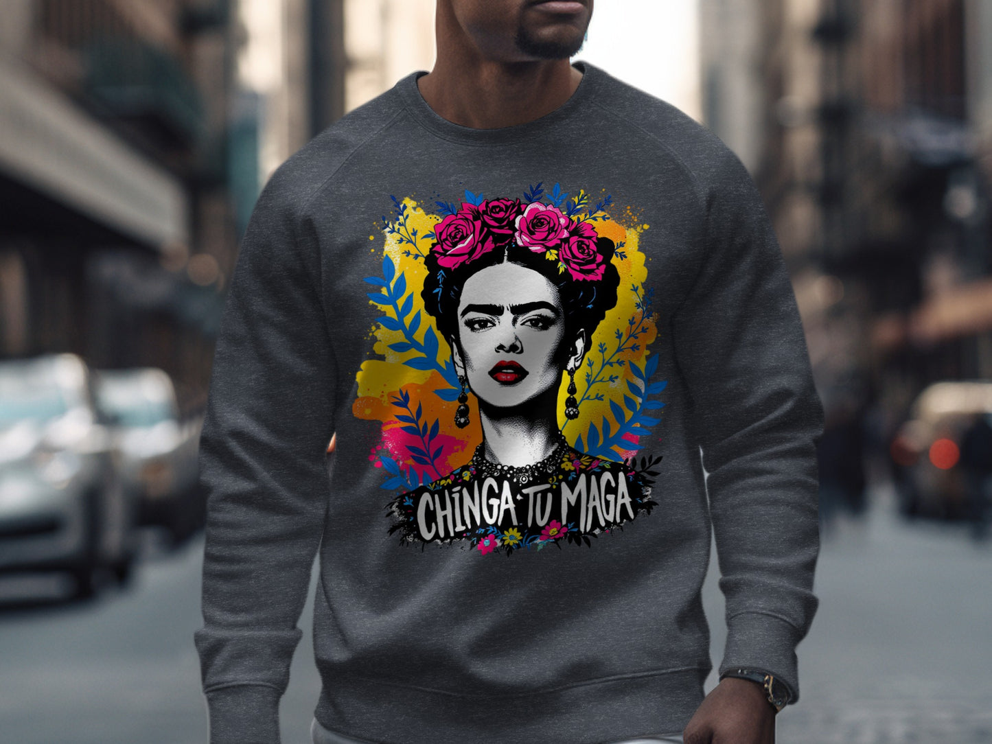 Vibrant Frida Kahlo Graphic Art Sweatshirt product type