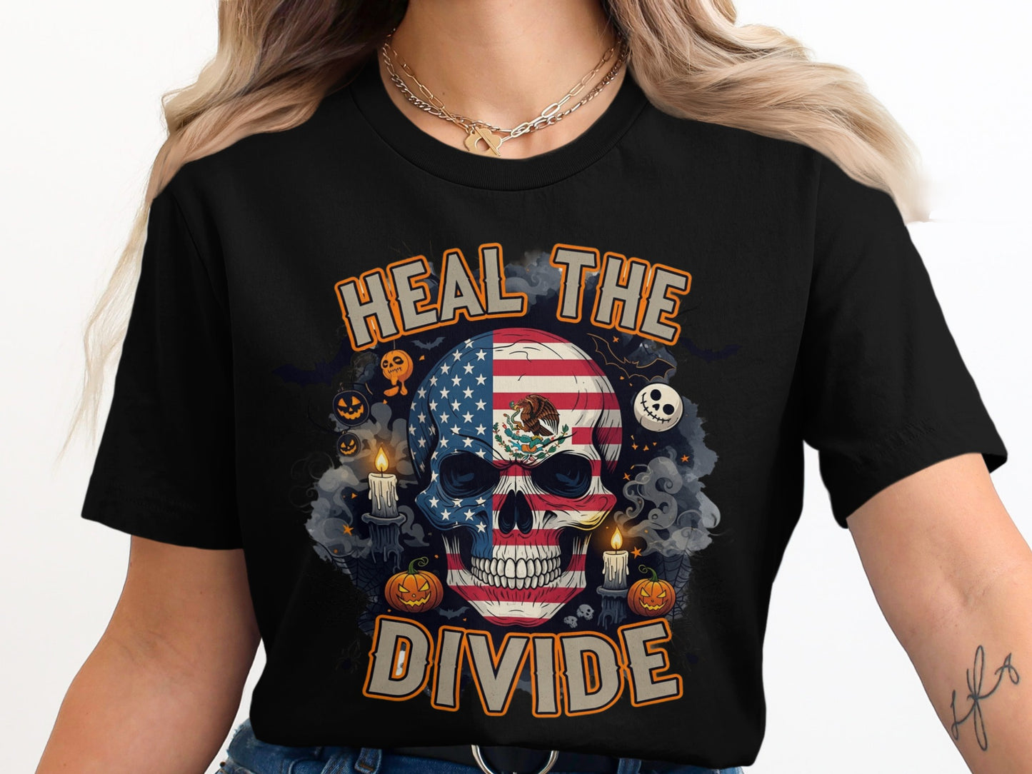 Heal The Divide Skull Halloween T-Shirt product