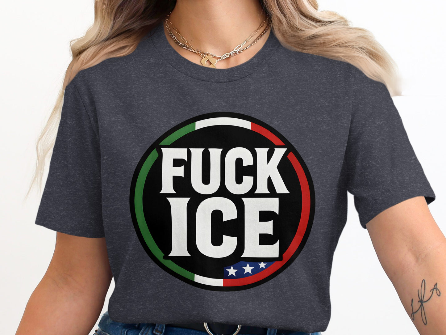 Bold Statement Fuck ICE Graphic Tee Shirt Product
