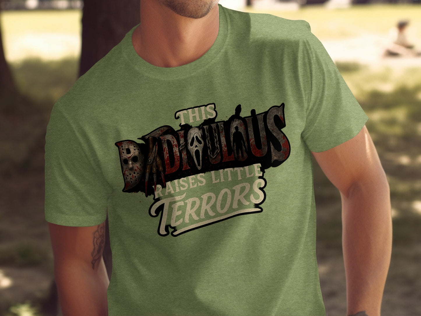 This Dad Raises Little Terrors Graphic Tee product type