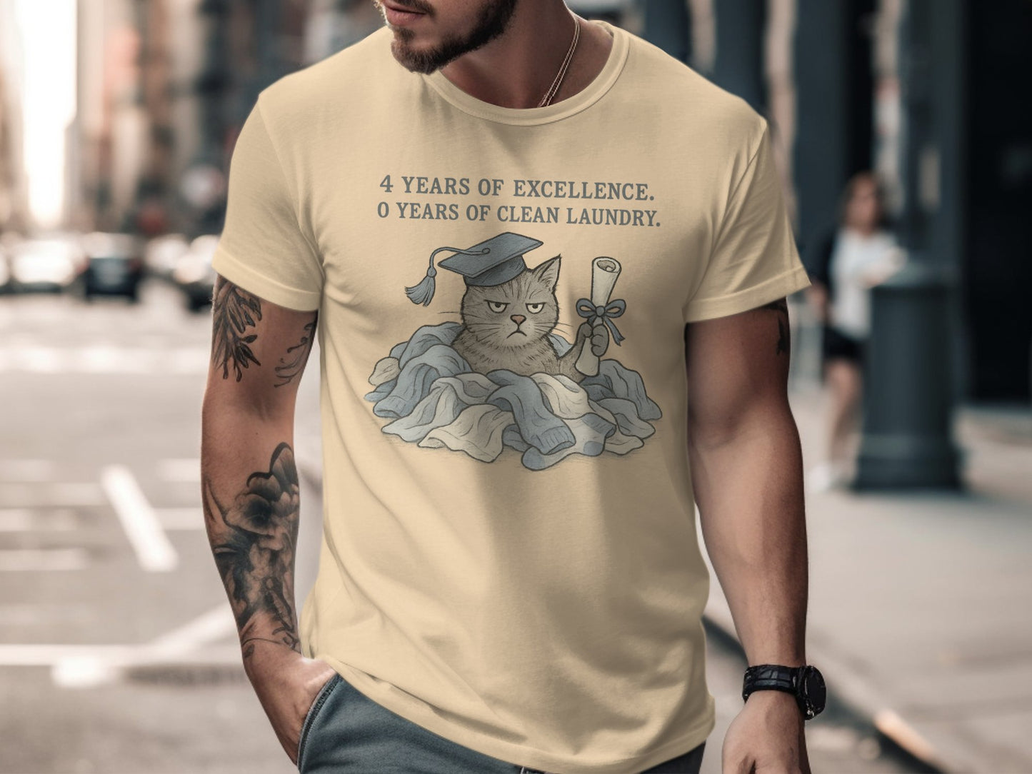 Funny Cat Graduation Design T-Shirt Product Type