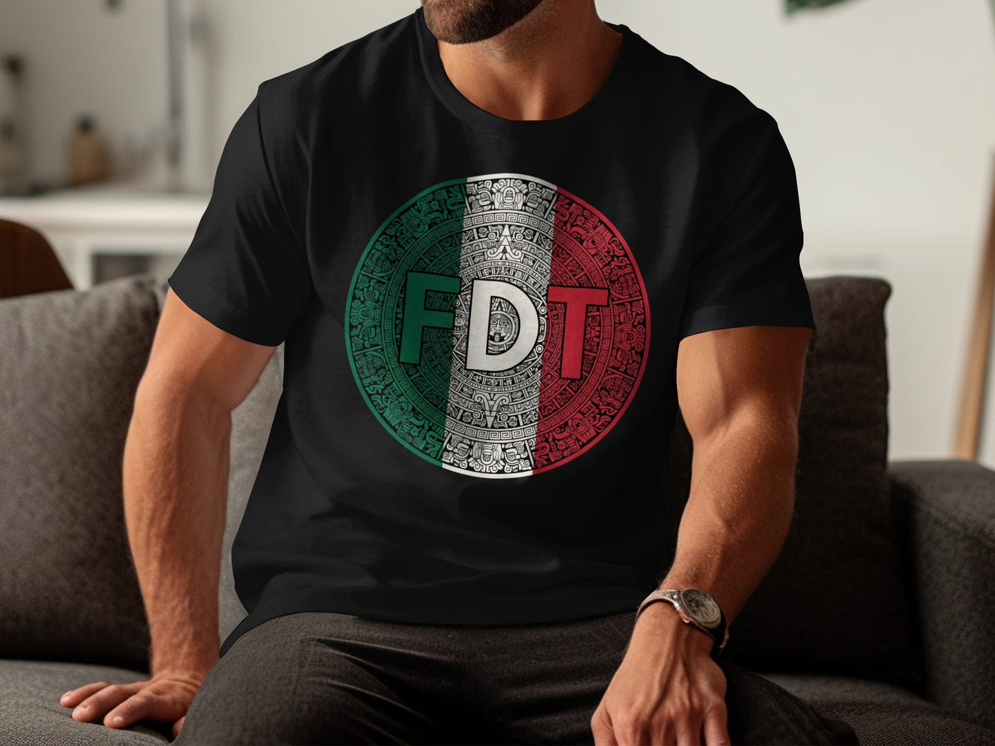 Italian Flag Aztec Calendar FDT Graphic T-shirt product