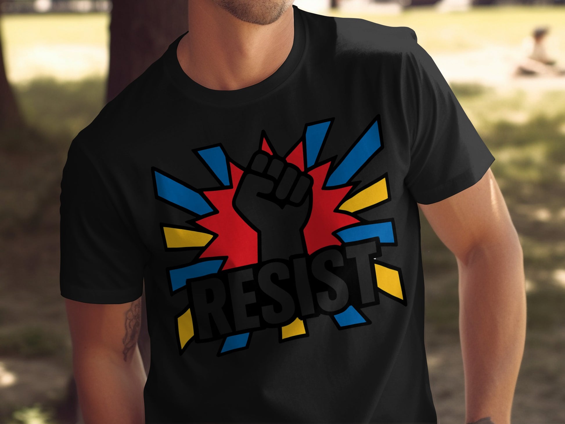 Bold Resist Fist Graphic T-Shirt Statement Product