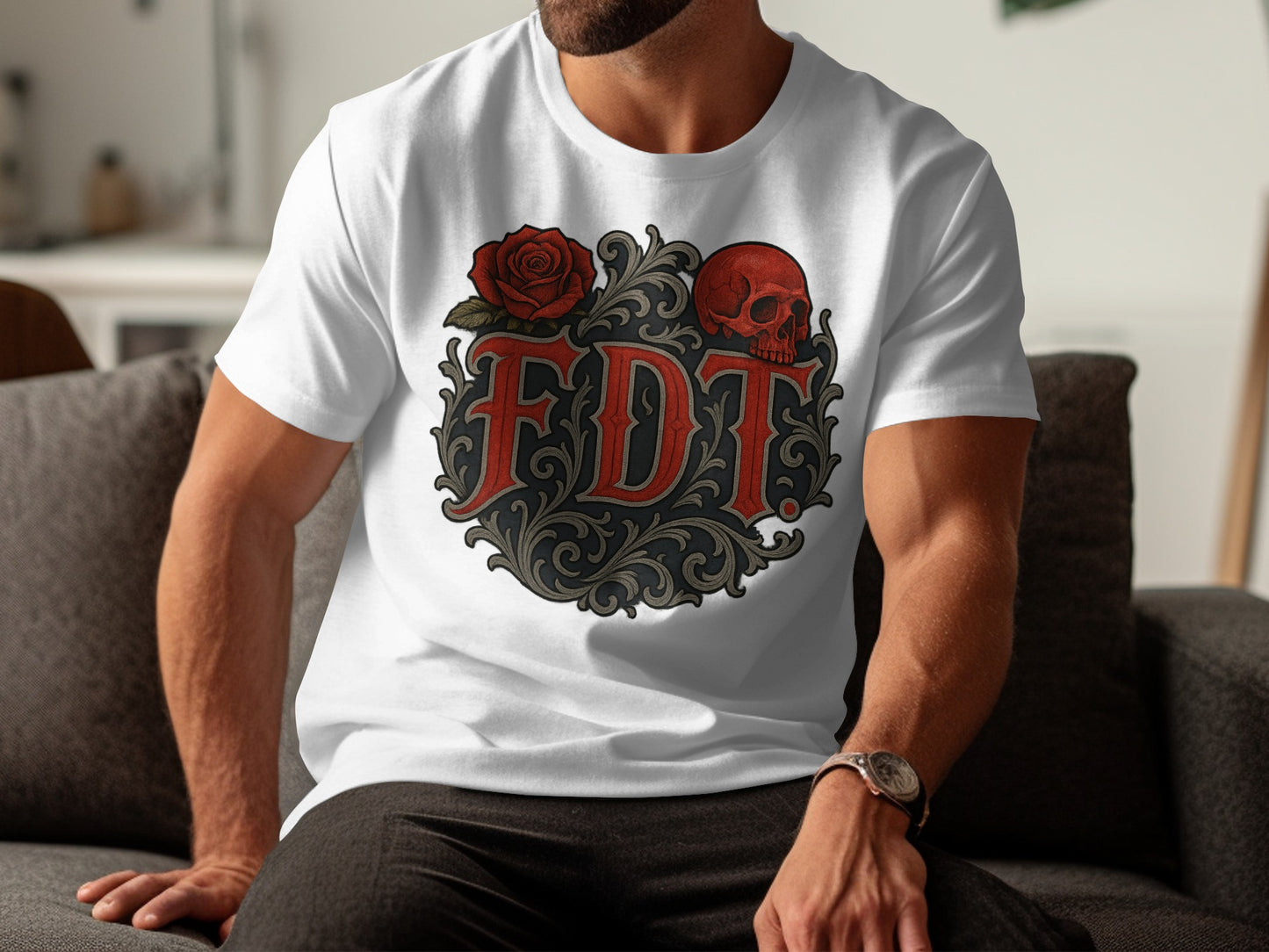 FDT Shirt with Skull and Rose Design product type