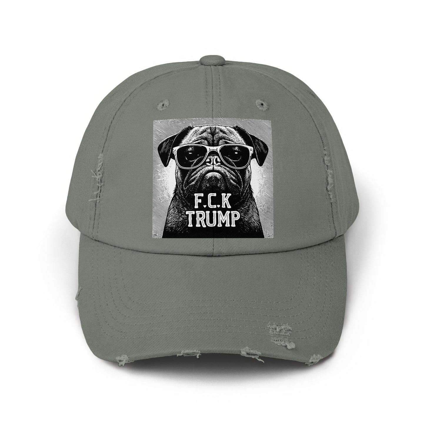 F.CK Trump Pug Printed Patch Distressed Cap product