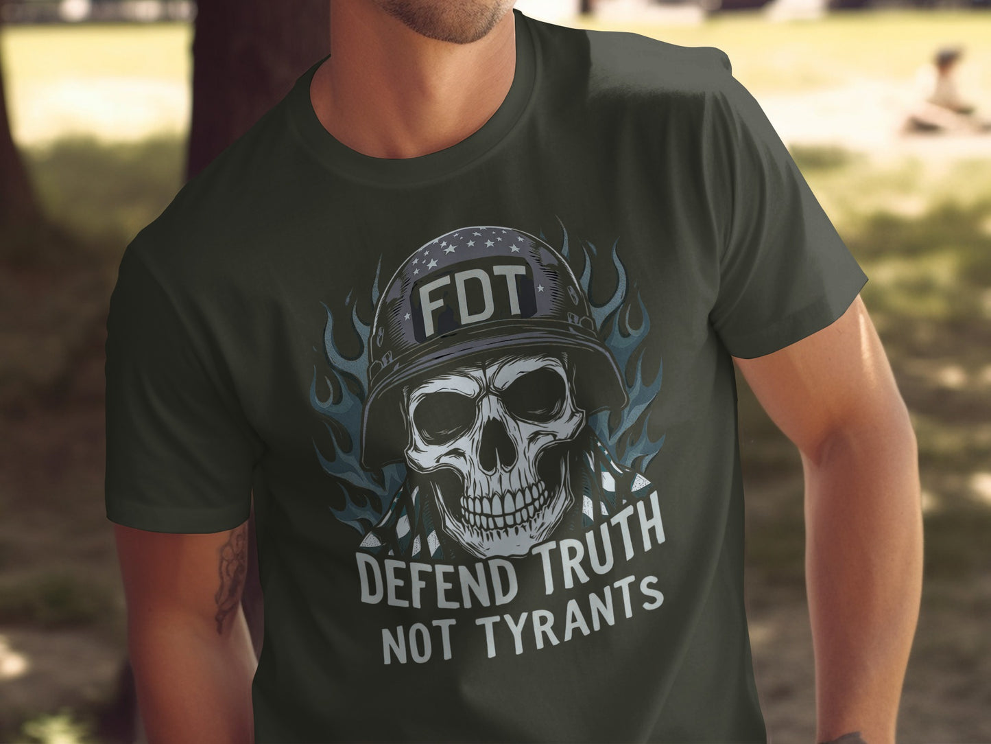 FDT Skull Defend Truth Not Tyrants T-shirt Product