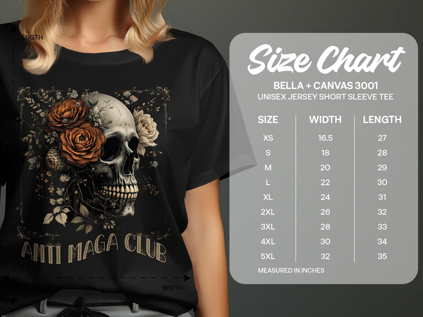 Anti Maga Club Skull Floral Unisex Jersey Short Sleeve product