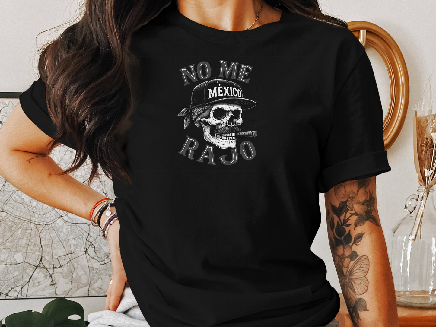 No Me Rajo Mexico Skull Graphic Casual Shirt Product type