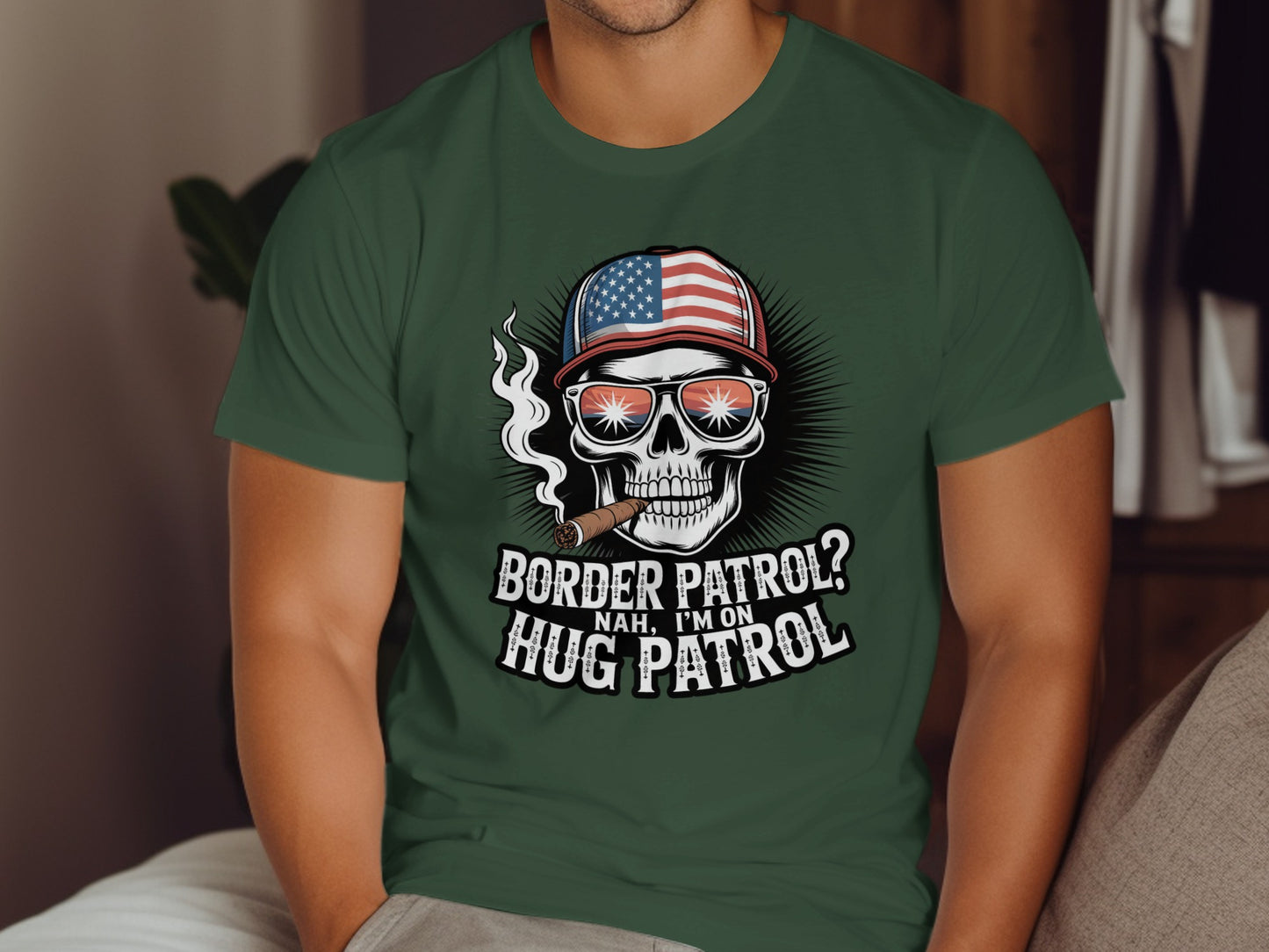 Border Patrol Hug Patrol Skull Design T-Shirt product