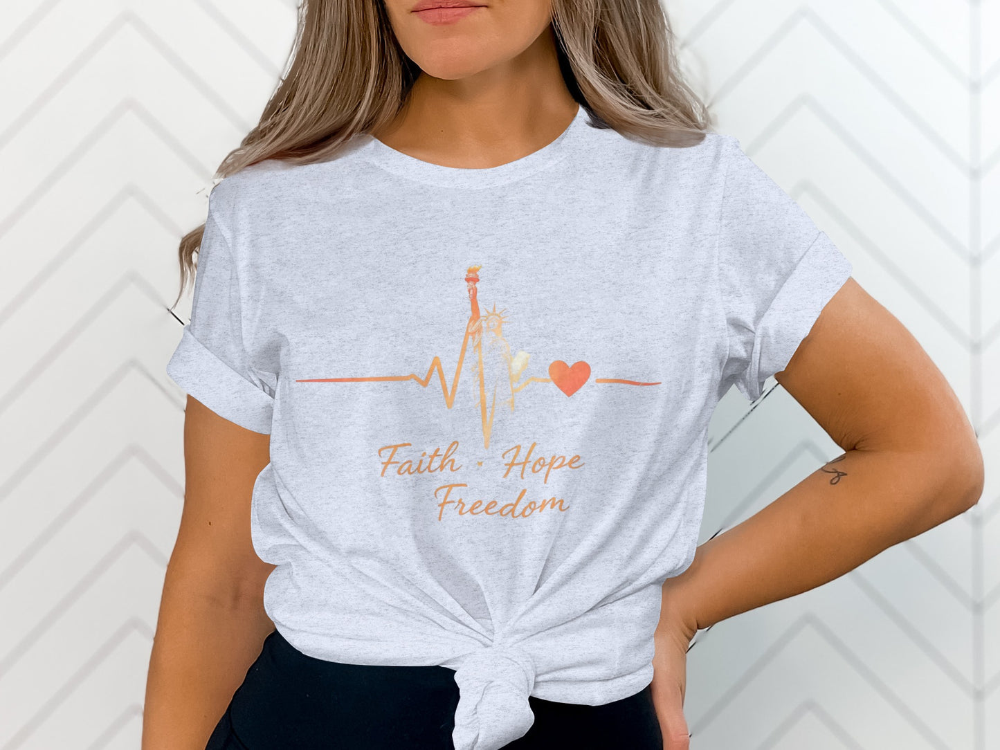 Faith and Hope with Heartbeat Design T-shirt product type