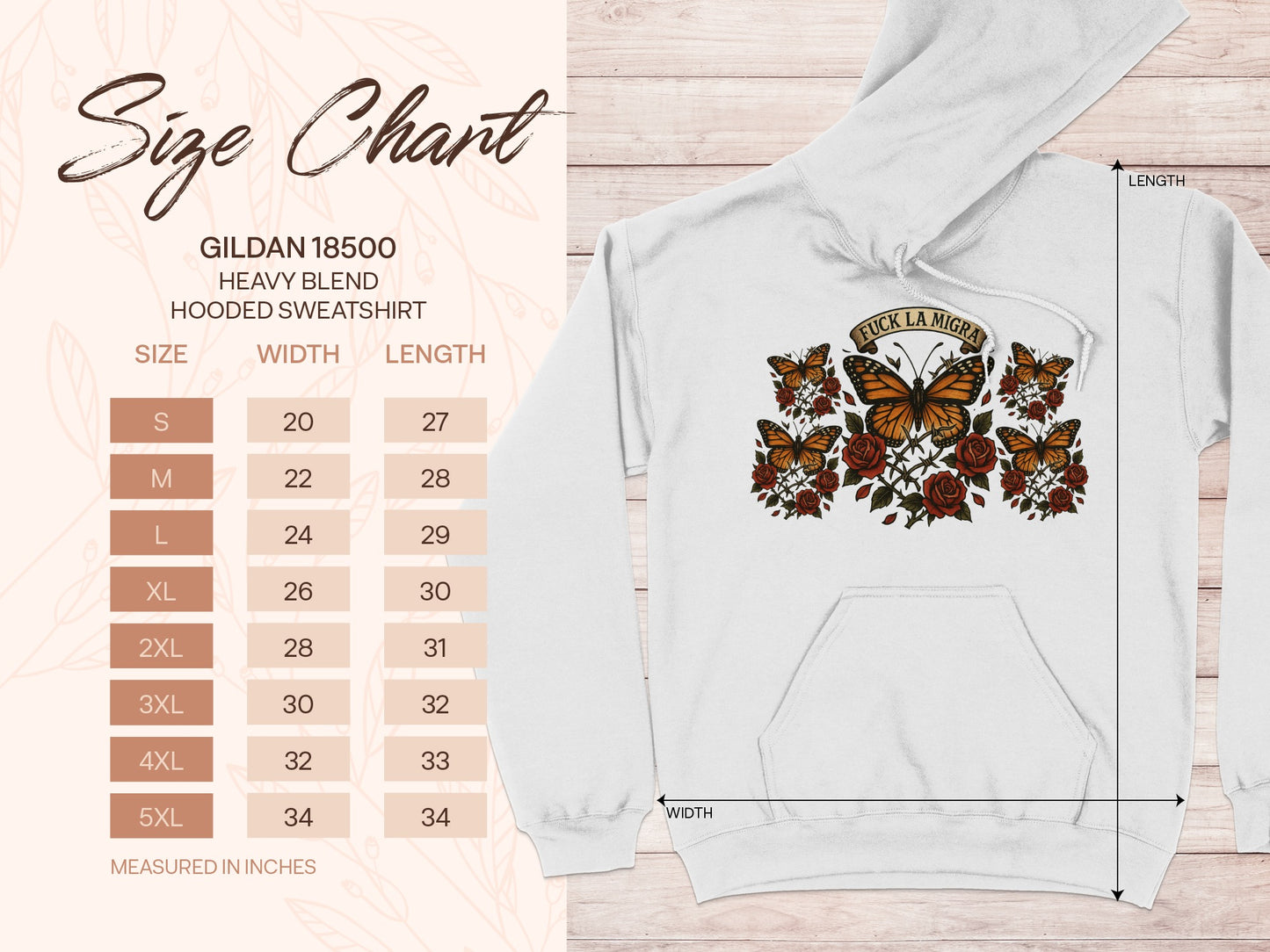 Check La Miga Butterfly Floral Printed Hooded Sweatshirt product type