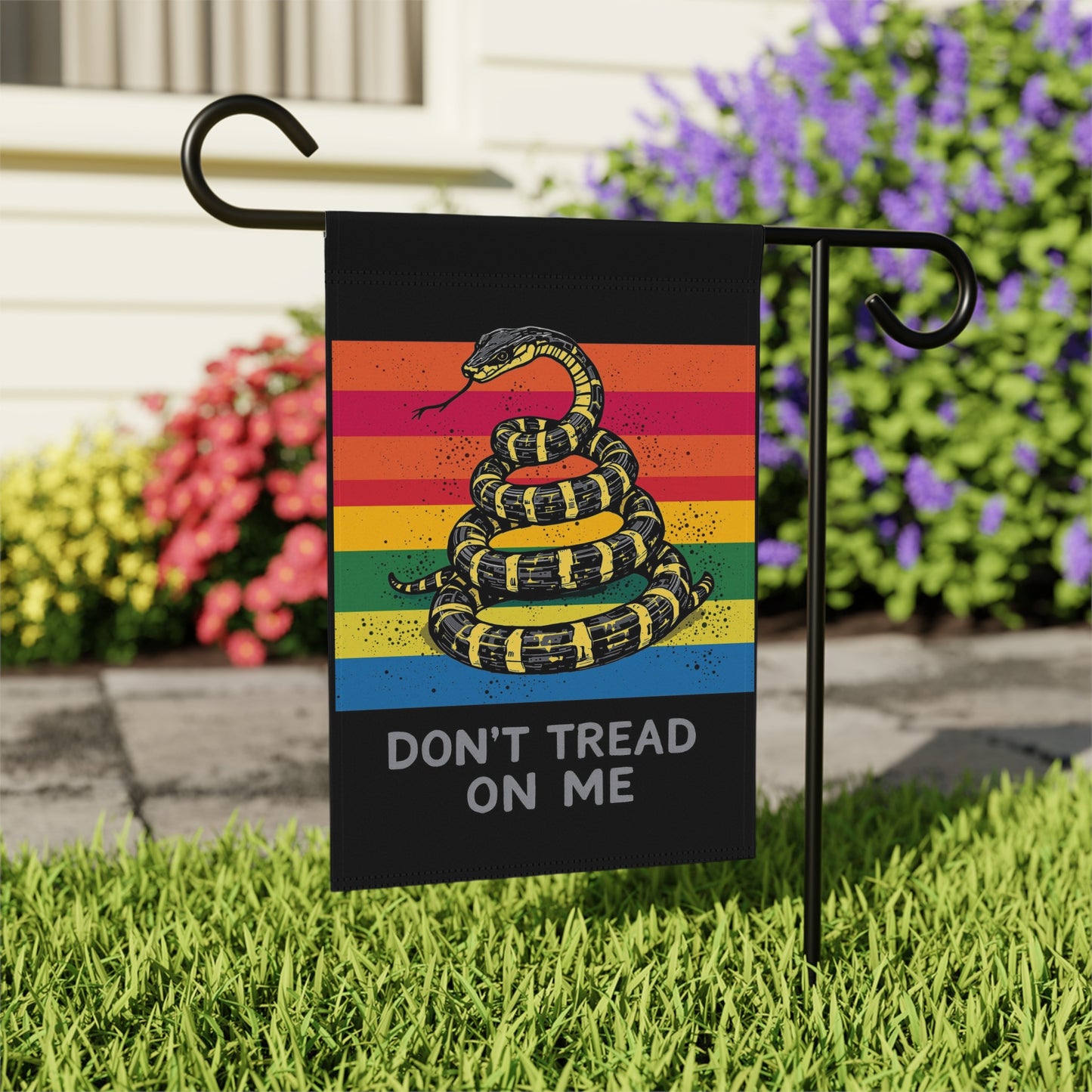 Rainbow Don't Tread On Me Garden Flag product