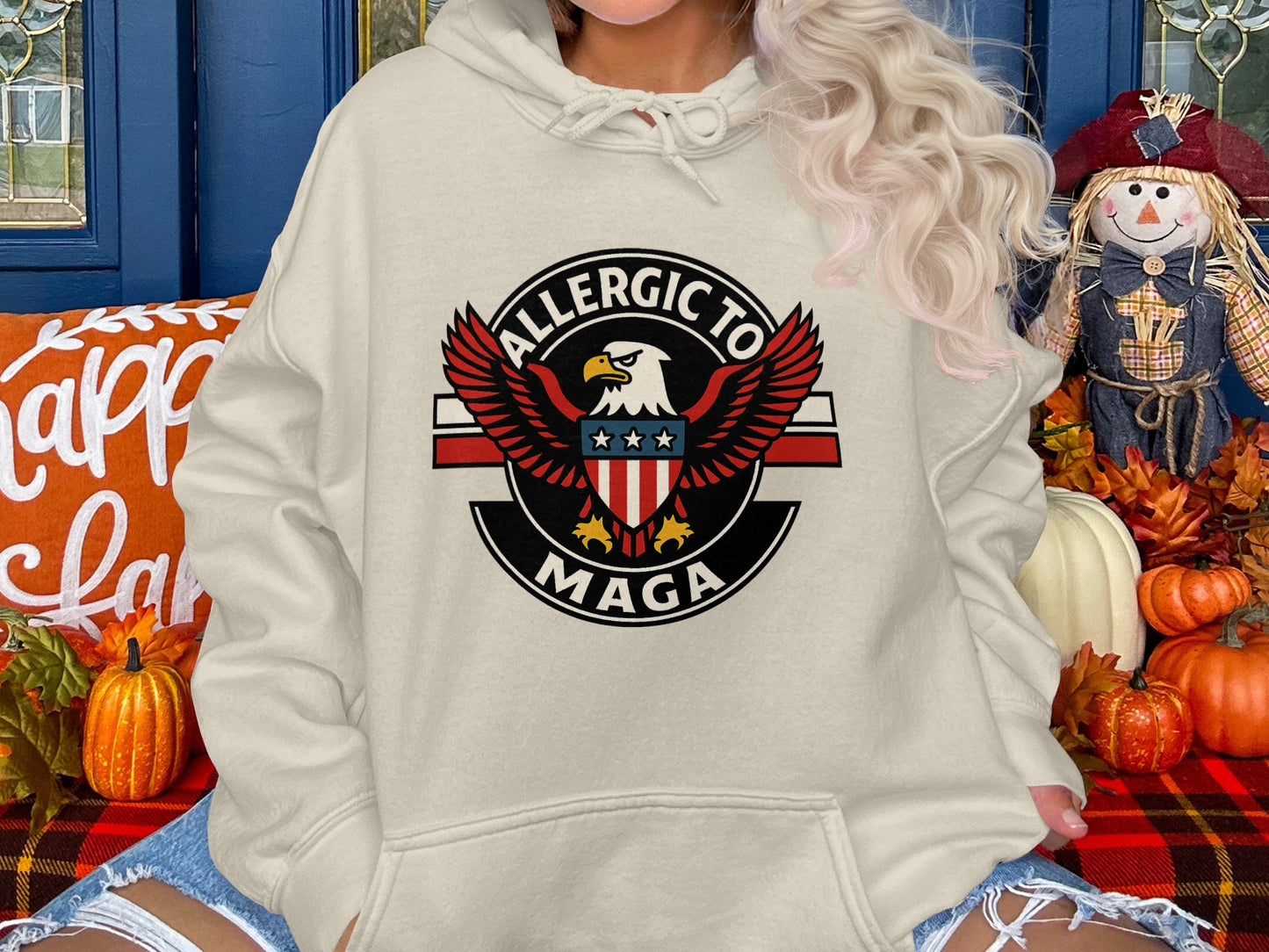 Allergic To MAGA Statement Hoodie product