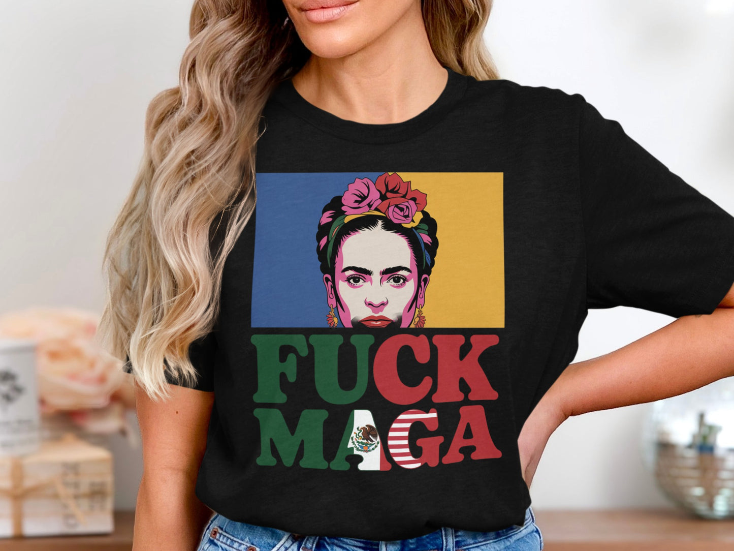 Frida Kahlo Fuck MAGA Graphic Tee product type
