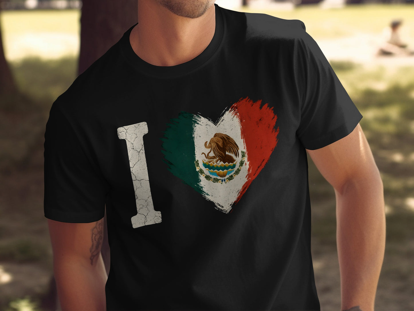 I Love Mexico Heart Flag Graphic T-shirt product type