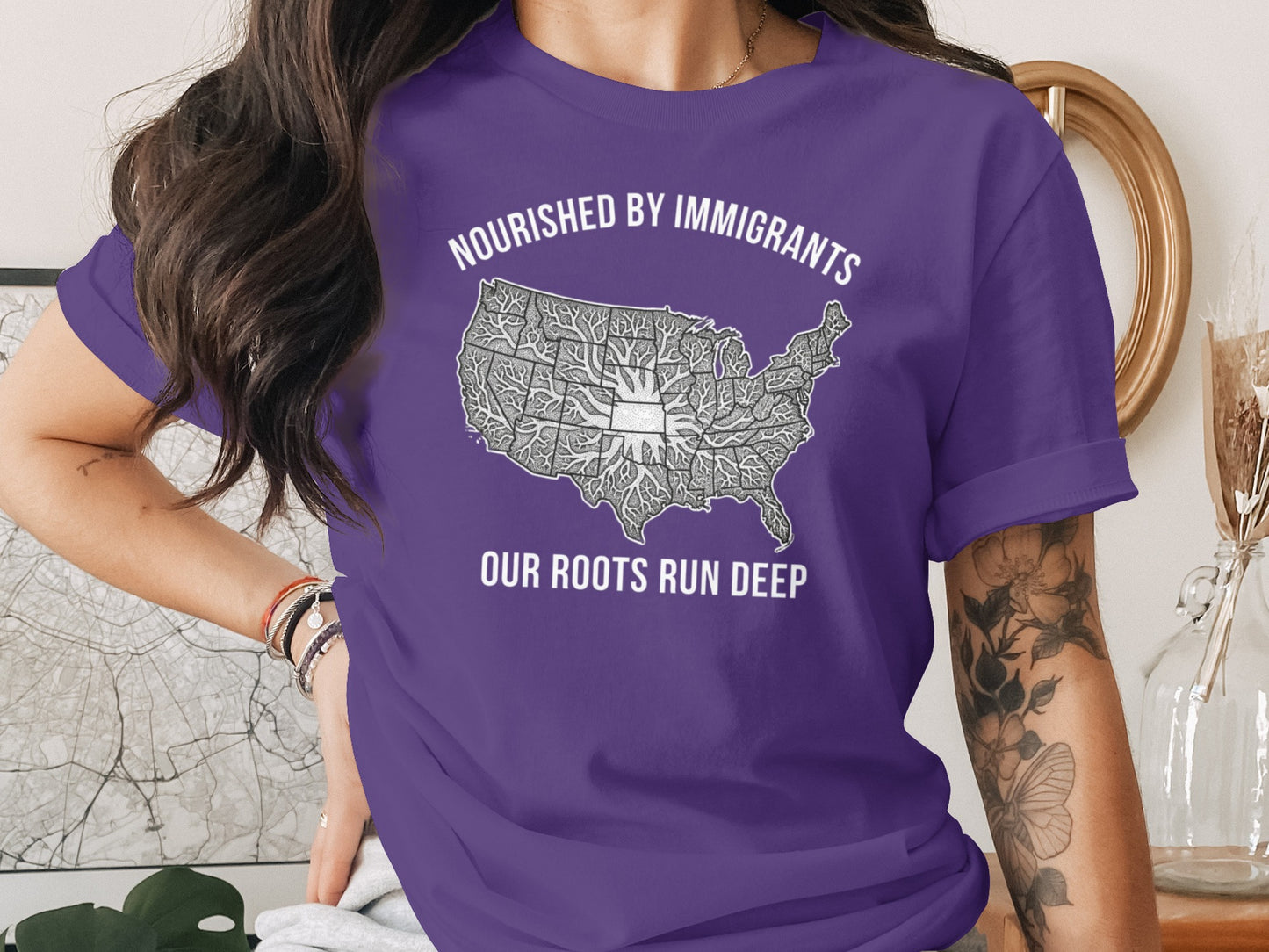 Nourished by Immigrants Our Roots Run Deep shirt