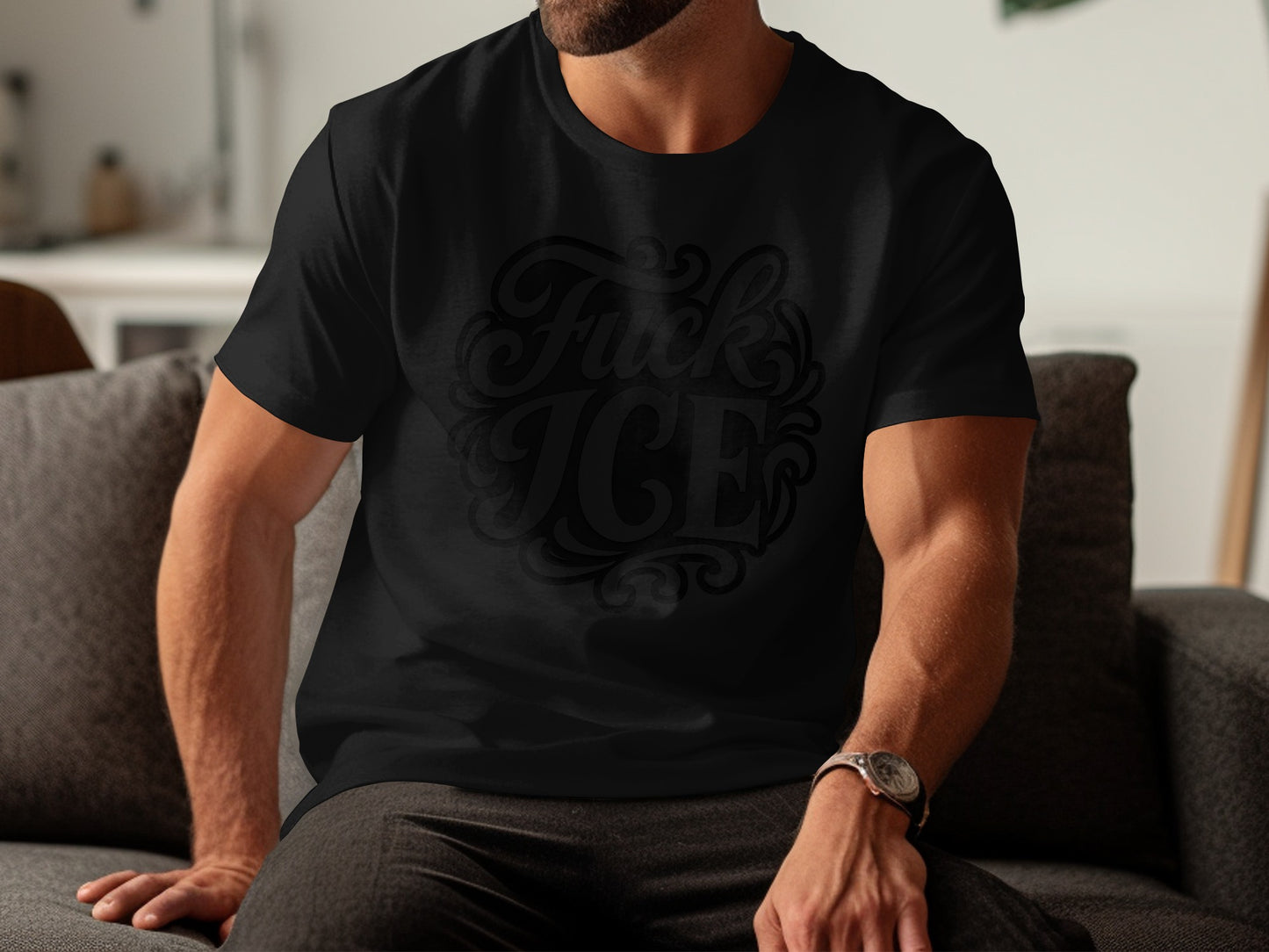 Stylish Phrase Printed Men's Short Sleeve T-Shirt product type