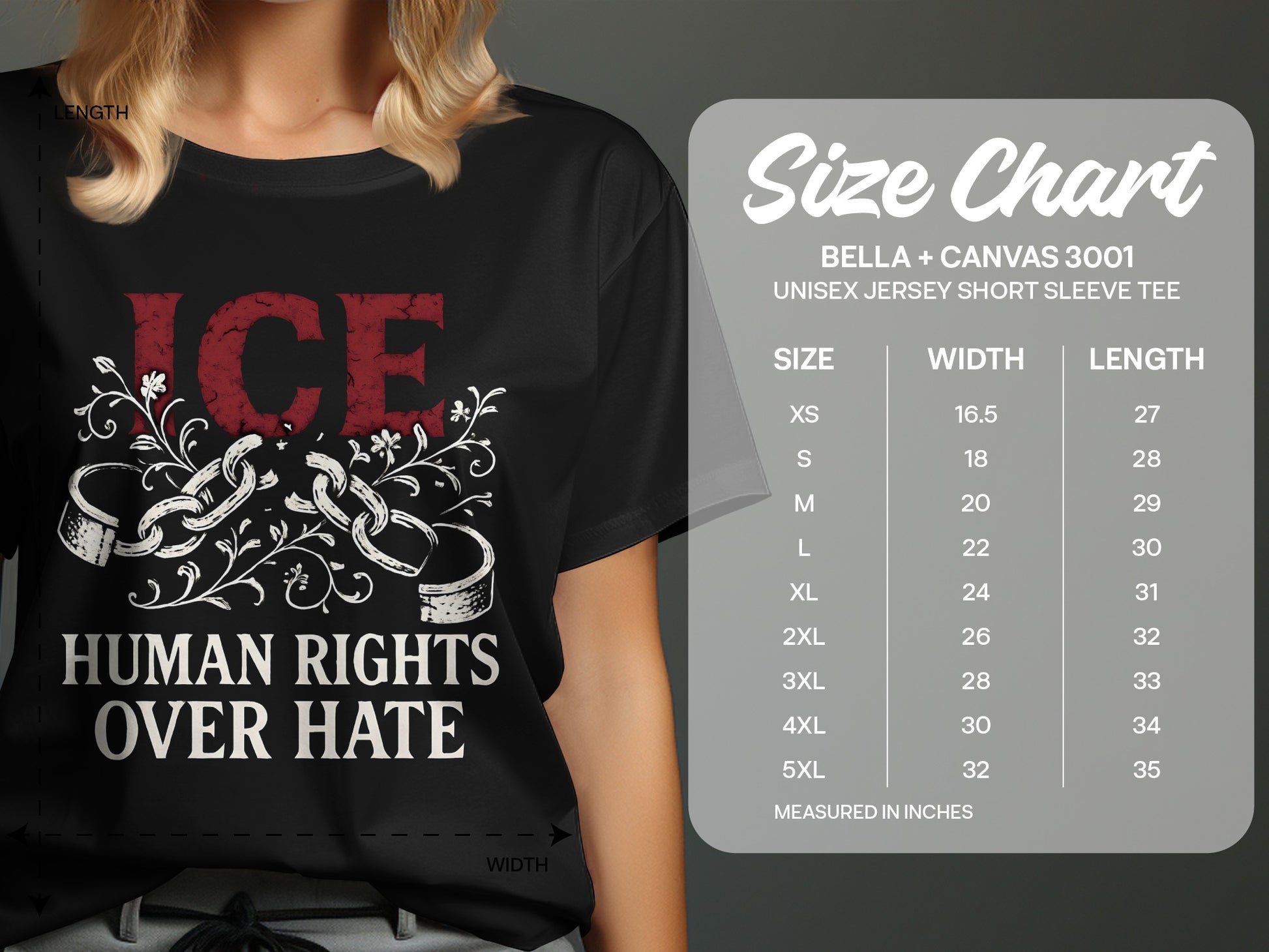 ICE Human Rights Over Hate Short Sleeve Tee product