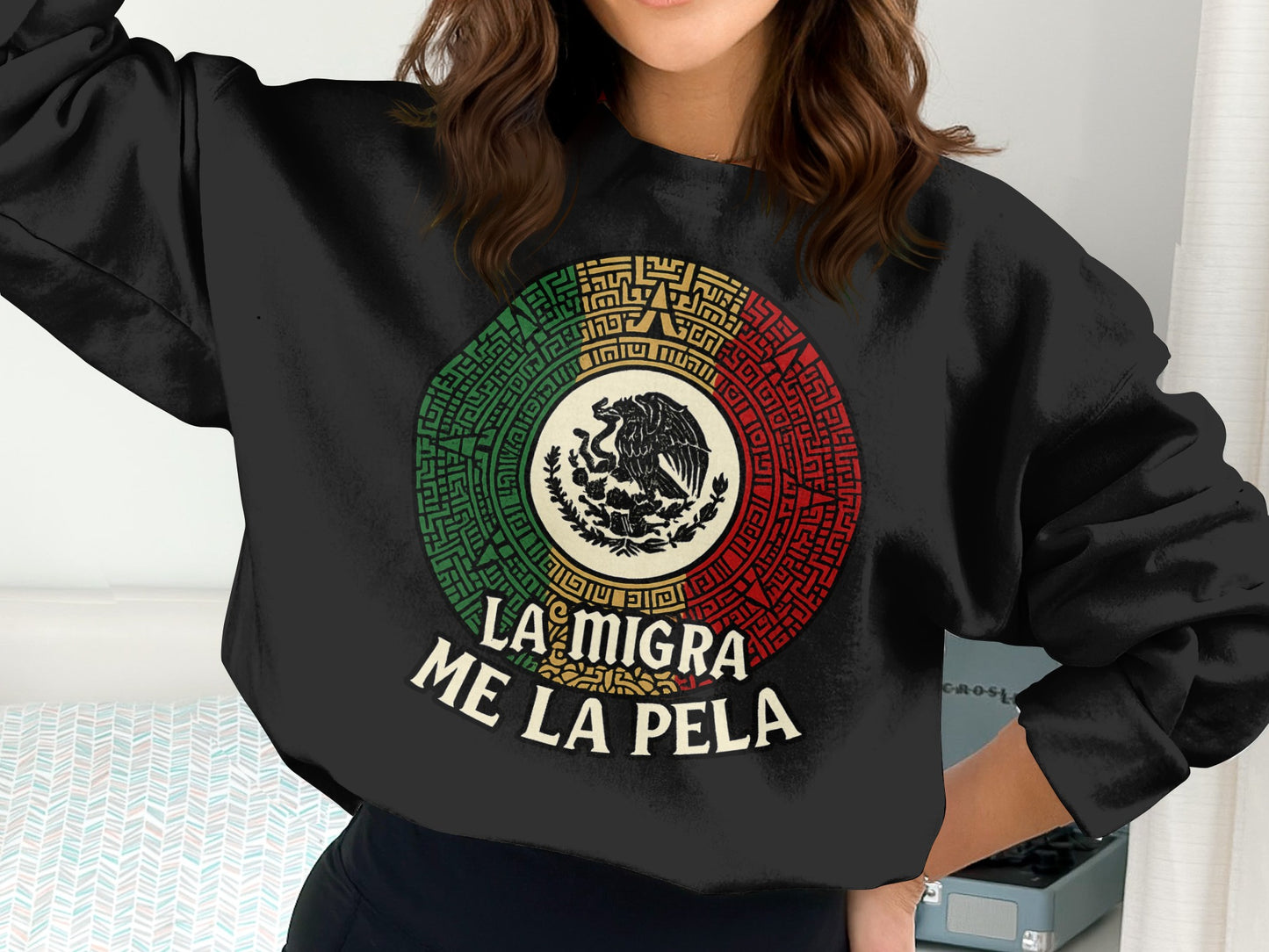 La Migra Me La Pela Cozy Mexican Pride Sweatshirt product