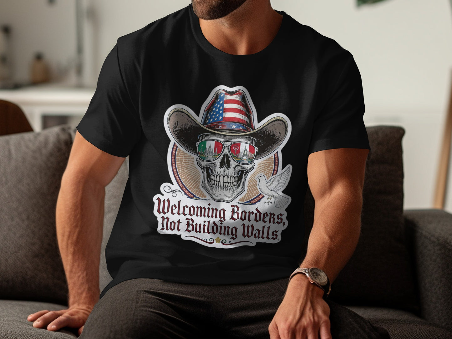 Welcoming Borders Not Building Walls Graphic T-shirt product