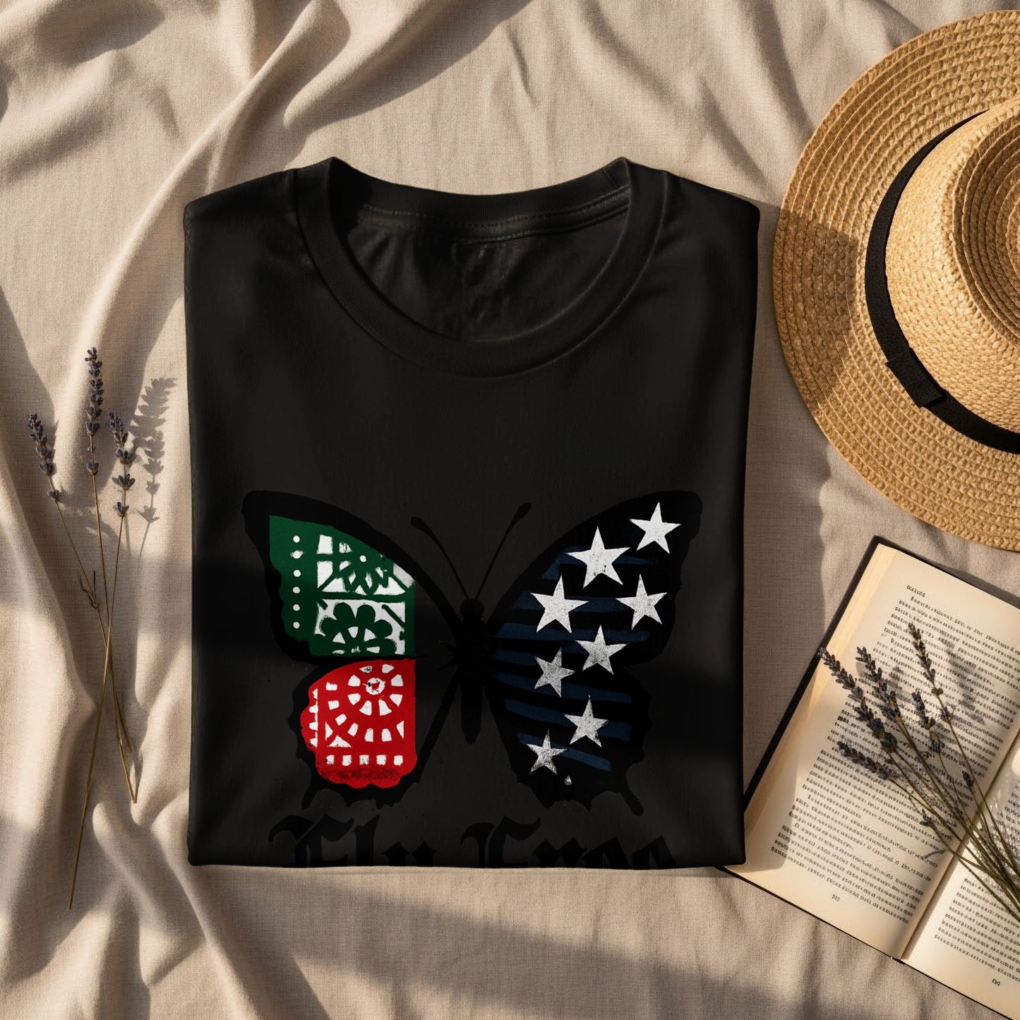 Mexican American Butterfly Graphic T-shirt product