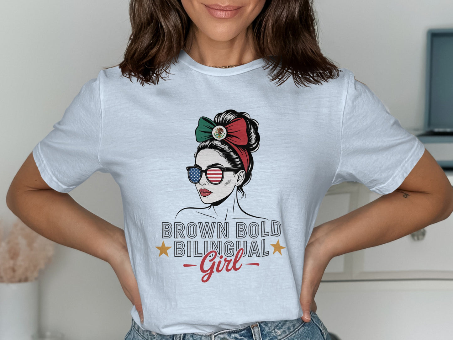 Brown Bold Bilingual Girl Graphic Tee product type