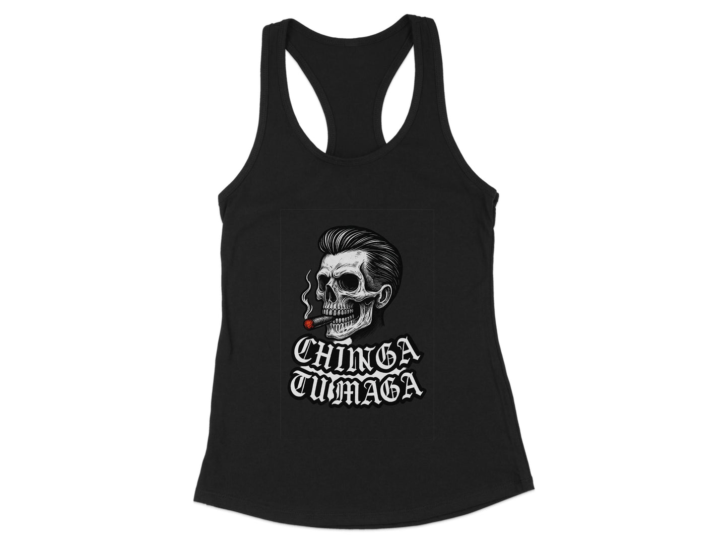 Chinga Tumaga Skull Graphic Black Sleeveless Tank product