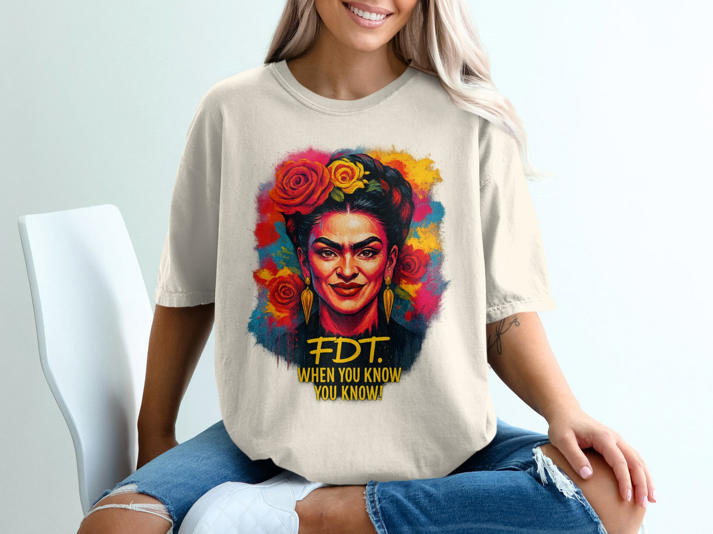 FDT When You Know You Know Colorful Face Print Shirt product