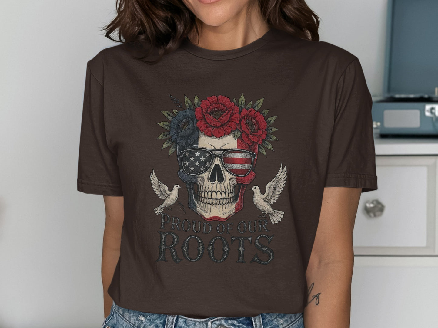 Proud of Our Roots Skull Graphic T-Shirt product