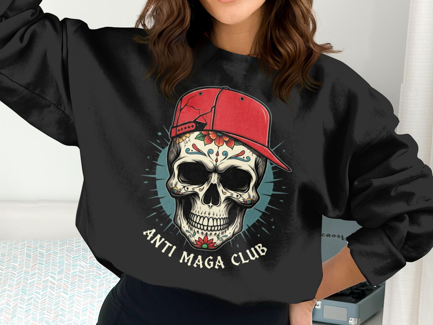 Anti Maga Club Skull Graphic Sweatshirt product