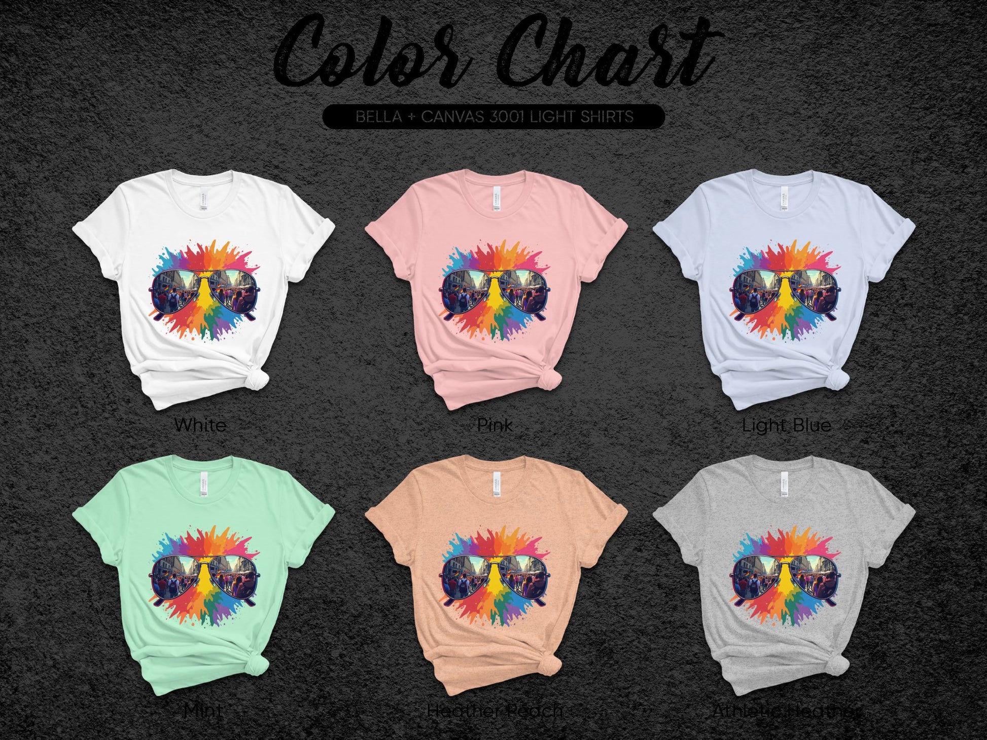 Colorful Sunglasses Graphic Tee in Six Color Options product type