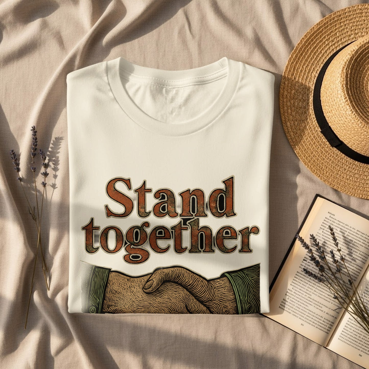 Stand Together Handshake Art Graphic Shirt product